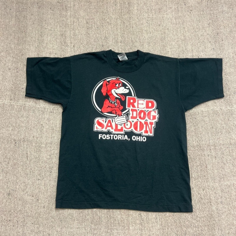 Vintage Red Dog‎ Saloon Shirt Mens Large Black 1990s Ohio